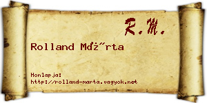Rolland Márta névjegykártya